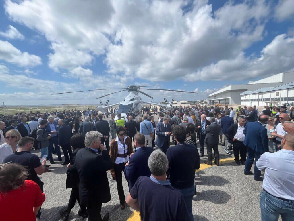 Guests at Airbus Helicopters' special Racer celebration get a closer look at the aircraft. Oliver Johnson Photo