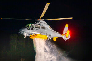 Talon Helicopters' Airbus AS365 N2 is equipped with a Simplex 240-US gallon (901-litre) belly tank. Heath Moffatt Photo