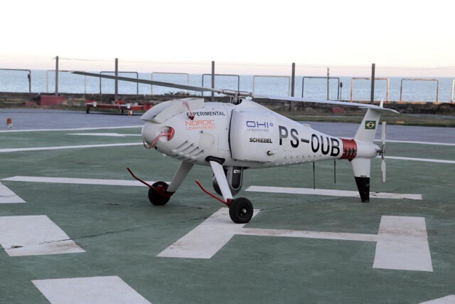 The Schiebel Camcopter S-100 used in the Petrobras test. Petrobras Photo