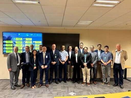 Some of the Petrobras team members involved in the first phase of the experiment pose for a photo. Petrobras photo