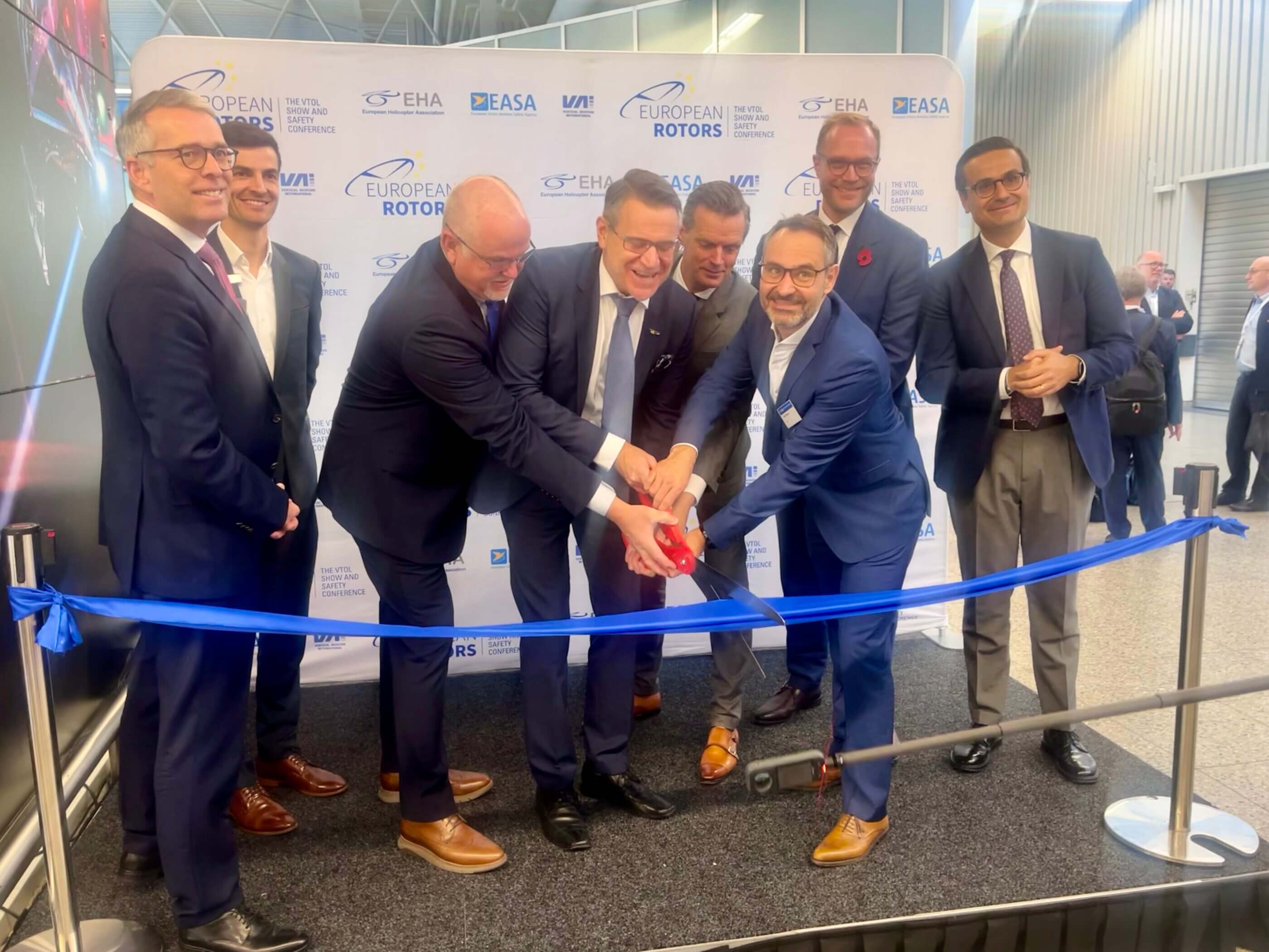 European executives cut the ribbon to mark the official opening of European Rotors 2024. Oliver Johnson Photo