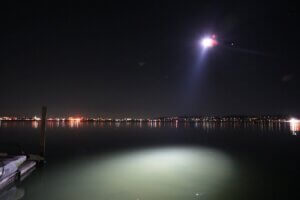 A helicopter uses a spotlight on the Potomac River near Ronald Reagan Washington National Airport, Thursday, Jan. 30, 2025, in Arlington, Va. AP Photo/Alex Brandon