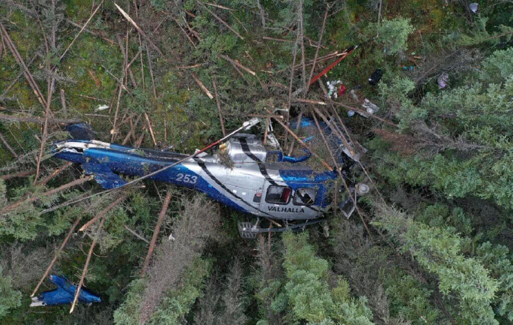 The aircraft was found in a nose-down, left-banked attitude. RCMP Photo