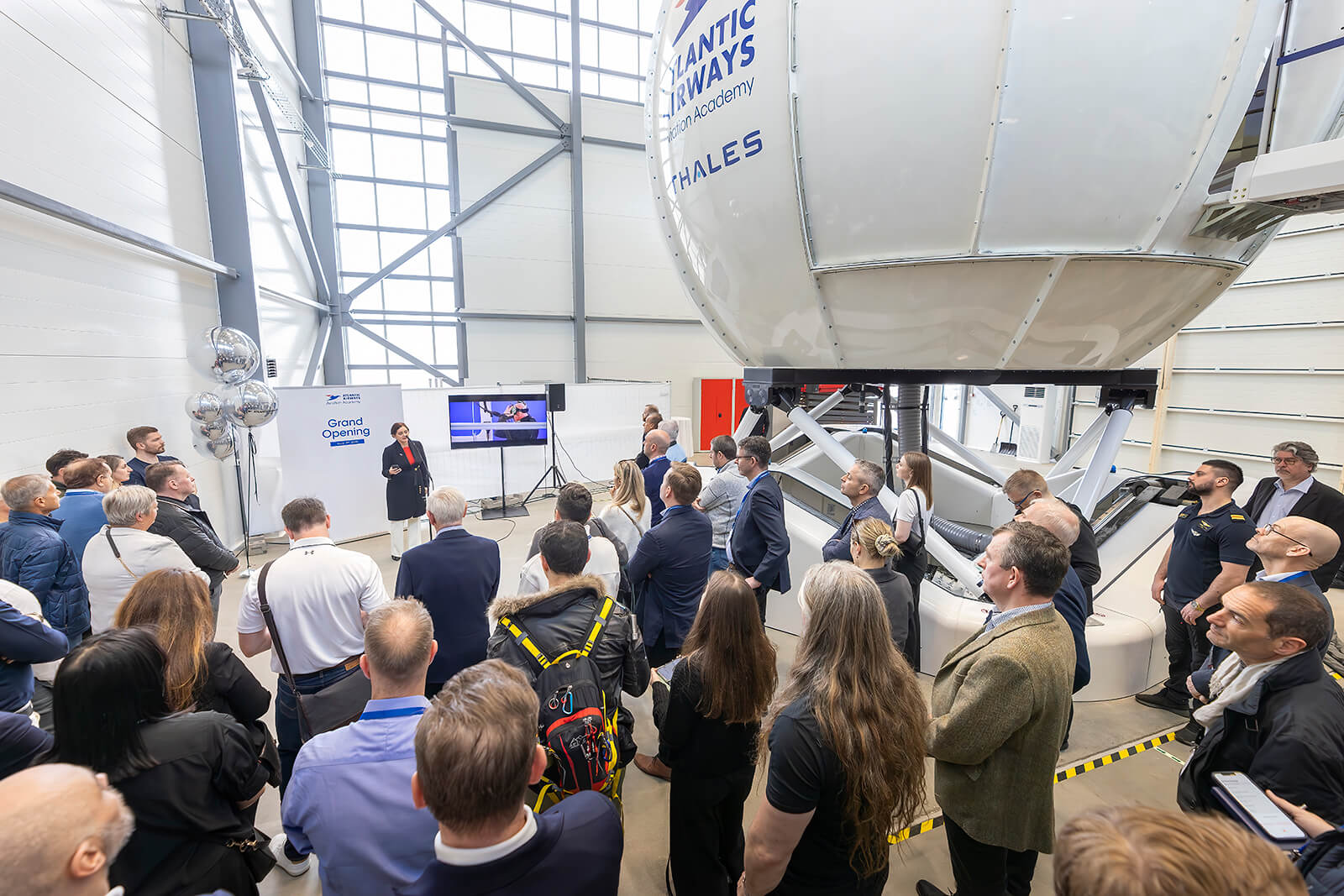 Guests attending the grand opening of the Atlantic Airways Aviation Academy. Ólavur Frederiksen