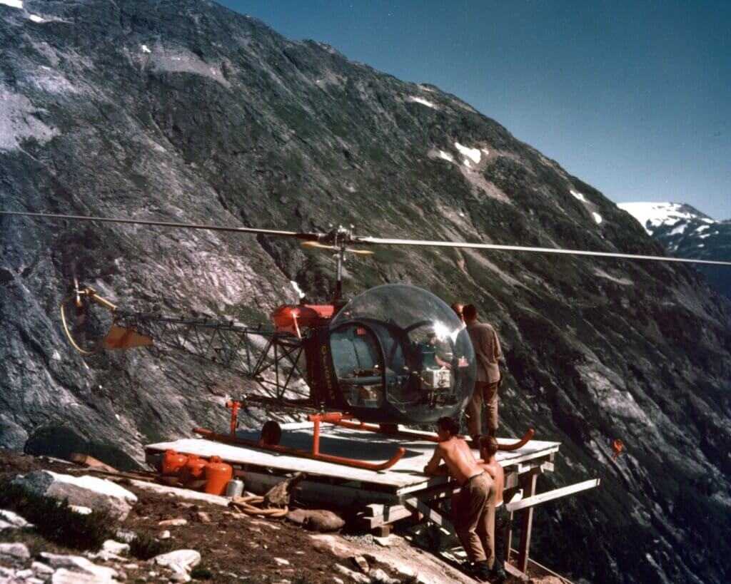 Bieler alongside a helipad in the mountains of British Columbia. Phillippe Bieler Photo